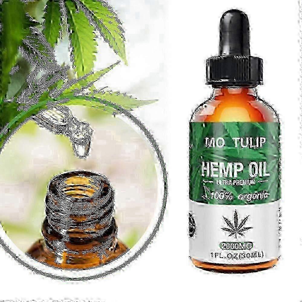 Organic Hemp Seed Oil 5000mg - Dropper Bottle 30ml - Set of 3 - Cold Pressed, Rich in Omega-3,6,9 for Skin, Joint & Heart Health