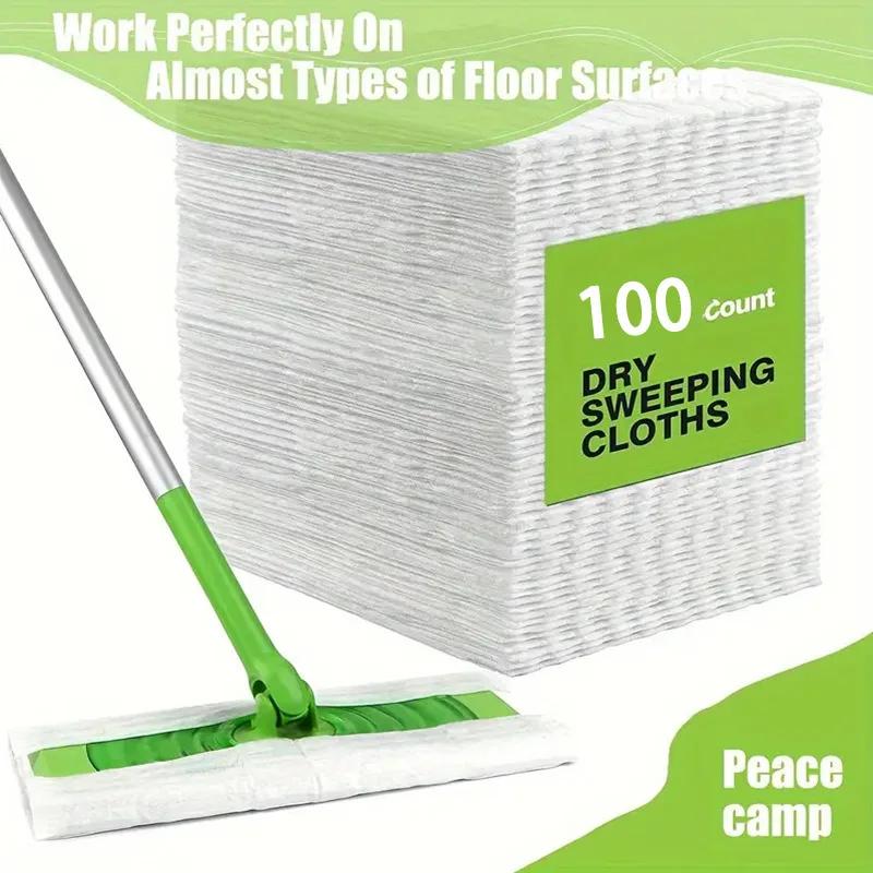 30/100 ST Engångs Mikrofiber Elektrostatiska Golvdukar Dammborttagning Mopp Papper Golvrengöringsservetter för Platt Vridmopp