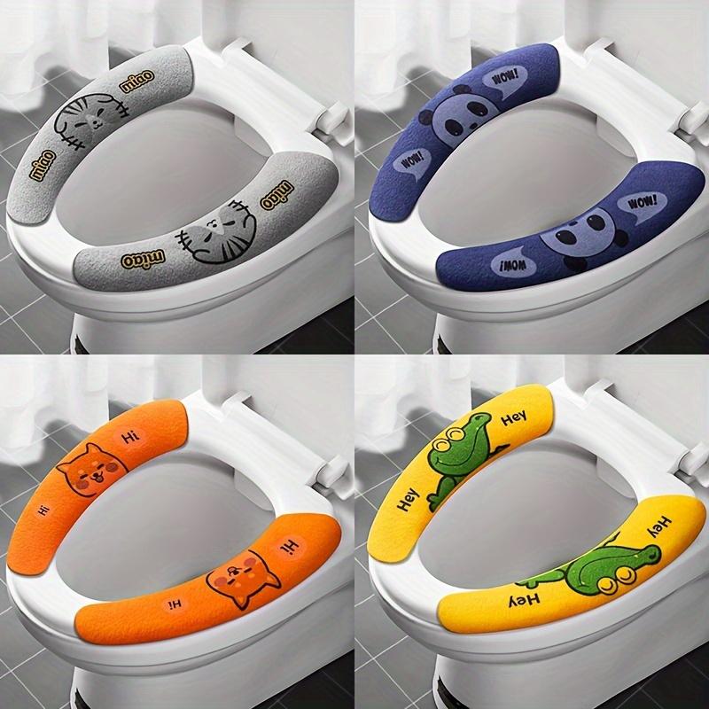 2Pc/set Reusable Warm Flannel Toilet Sticker Toilet Seat Covers Washable Toilet Seat Filling Bathroom Mat Seat Cover Universal