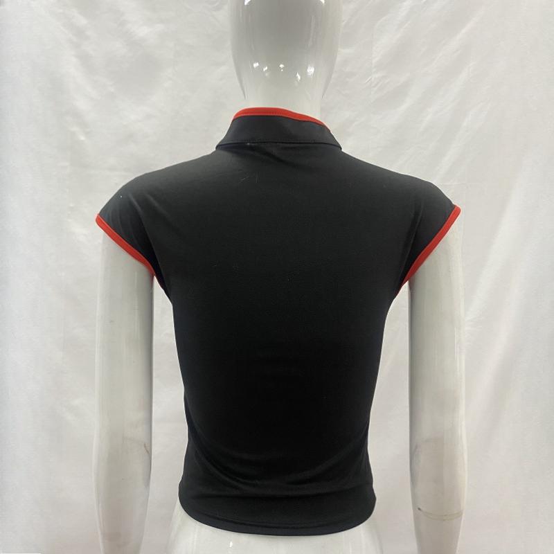 European and American Summer Retro Chinese Style Niche Buckle Women's Slim Fit Cheongsam Collar Top