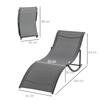 Set of 2 S-shaped Foldable Lounge Chair Sun Lounger Reclining Outdoor Chair for Patio Beach Garden, Grey