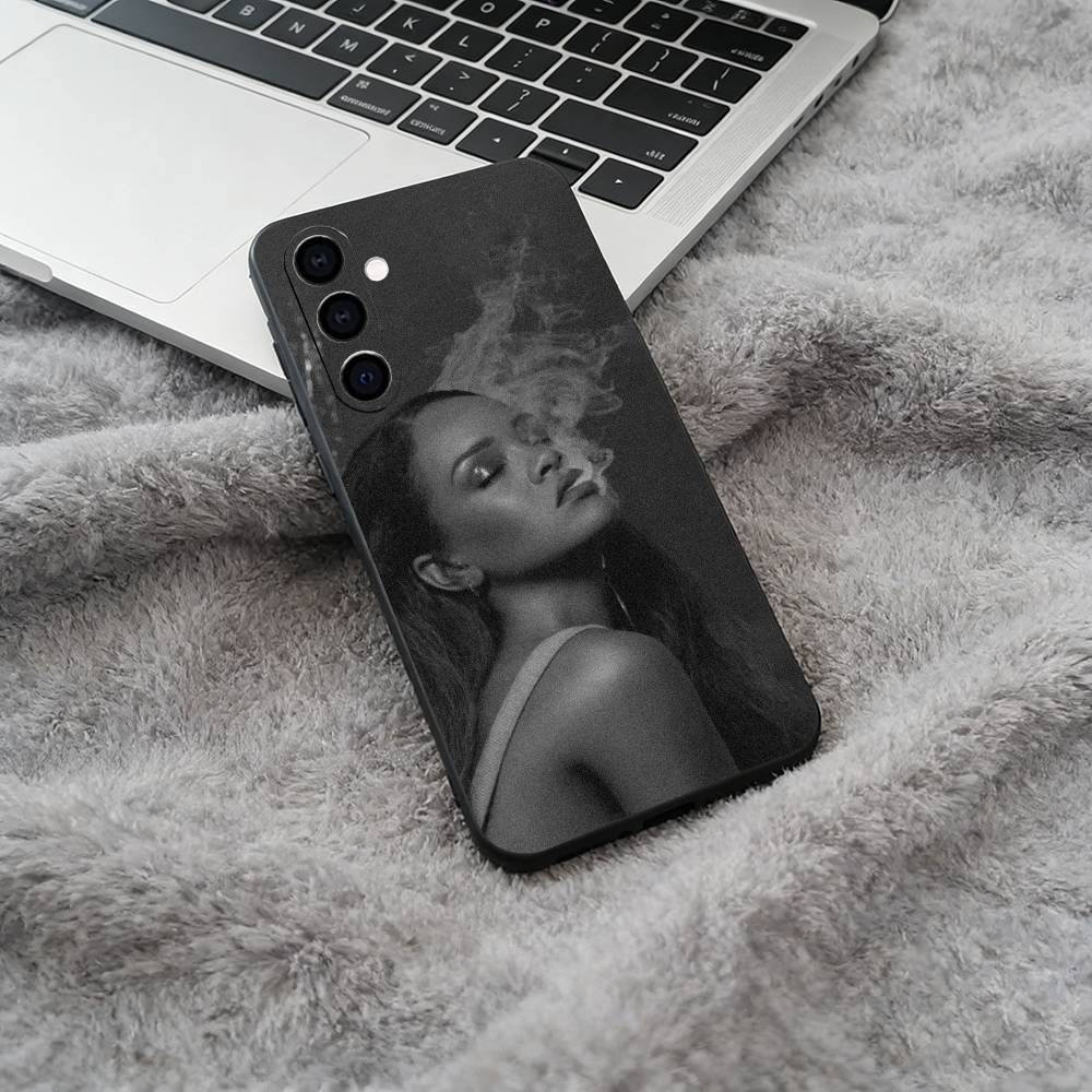 R-Rihanna-pop diva Black Soft Silicone Phone Case for Samsung Galaxy A73, A71, A72, A70, A53, A52, A51