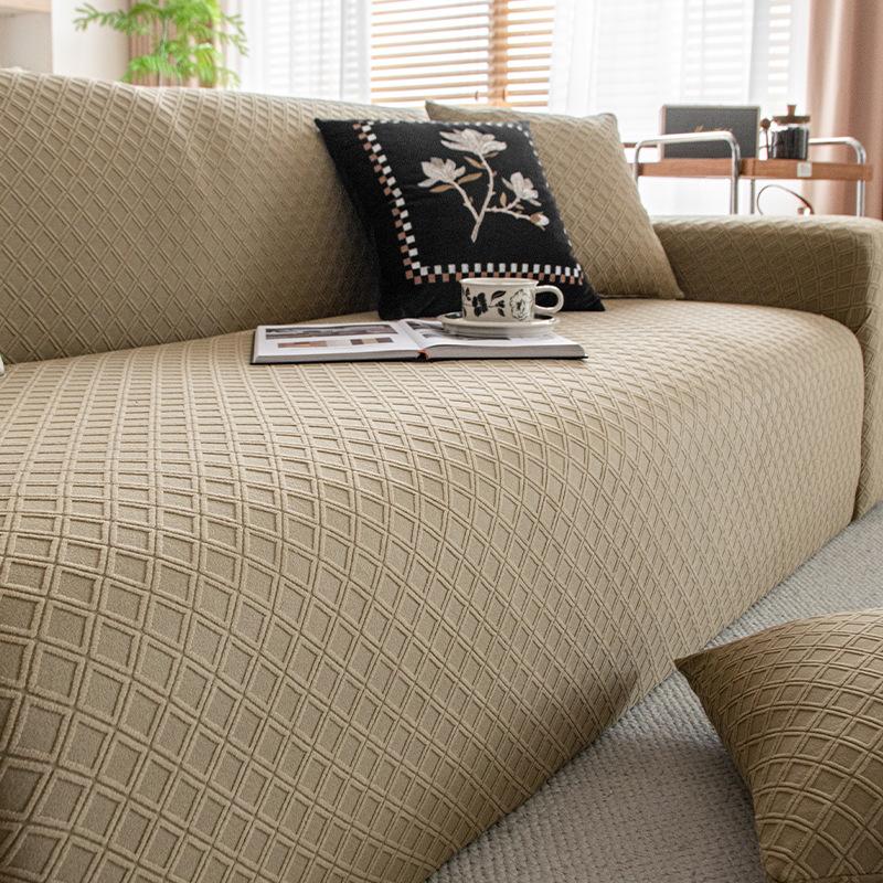 High Elastic Solid Rhombic Lattice Sofa Cover Soft Stretch Couch Covers for All Seasons Easy-Care Furniture Protection Slipcover
