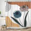 Nordic Wind Shower Curtain Abstract Aesthetic Arch Sun Leaf Modern Minimalist Bathroom Curtain Waterproof for Hotel Bathtub