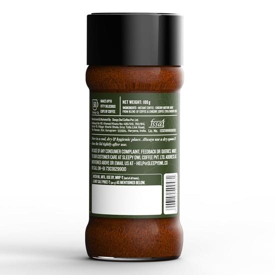 Sleepy Owl 100gm Filter Kaapi Premium Instant Coffee | Authentic Robusta & Chicory Blend | Have It Milky & Frothy | Makes 50 Cups