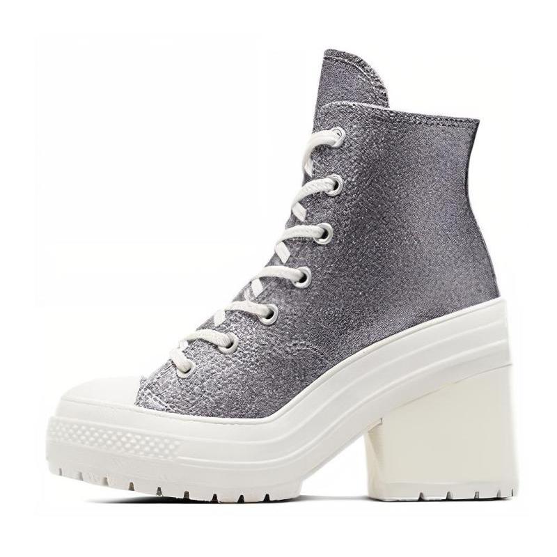 

Converse Chuck 70 De Luxe Блестки Высокий каблук Износостойкие Дышащие Полувысокие Эспадрильи Женские Серые 39.5 серый