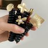 Elegant Coiled Elastic Hair Scrunchies for Girls and Ladies Gift Coiled Hair Ties Telephone Cord Metal Heart