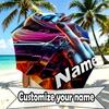 Custom Name Personalized Harley Quinn Joker Print Umbrella, Auto Open Close, 8‑Rib Sturdy Frame, Commute Camping Hiking Use, Birthday Gift