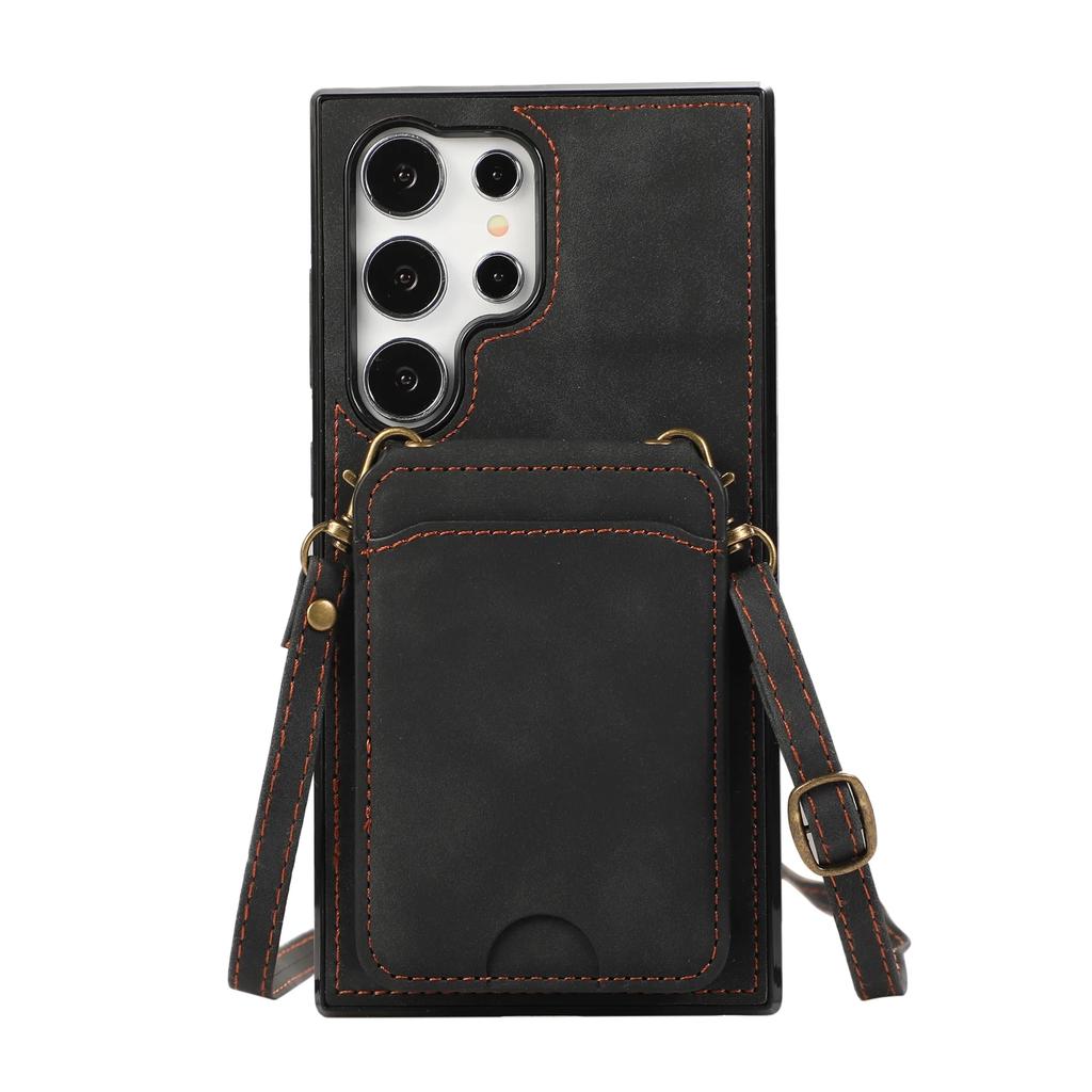Card Solt Wallet Holder Leather Case for Samsung Galaxy S24 S22 Ultra S23 Plus S21 Fe A55 A15 A54 A34 A52 A72 5G Crossbody Cover