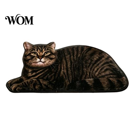 Pet Themed Floor Rug Cute Cat Bathroom Rug, Anti-Slip Absorbent Bath Washable Plush Design Welcome Mat Kitty Door for Entrance Kitchen Home Decor