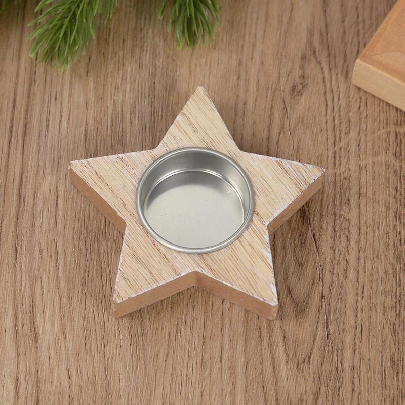 

Рождественский деревянный подсвечник Снежинка Рождественская елка Подсвечник 2025 Рождественские украшения для дома и стола Орнамент Новогодний подарок