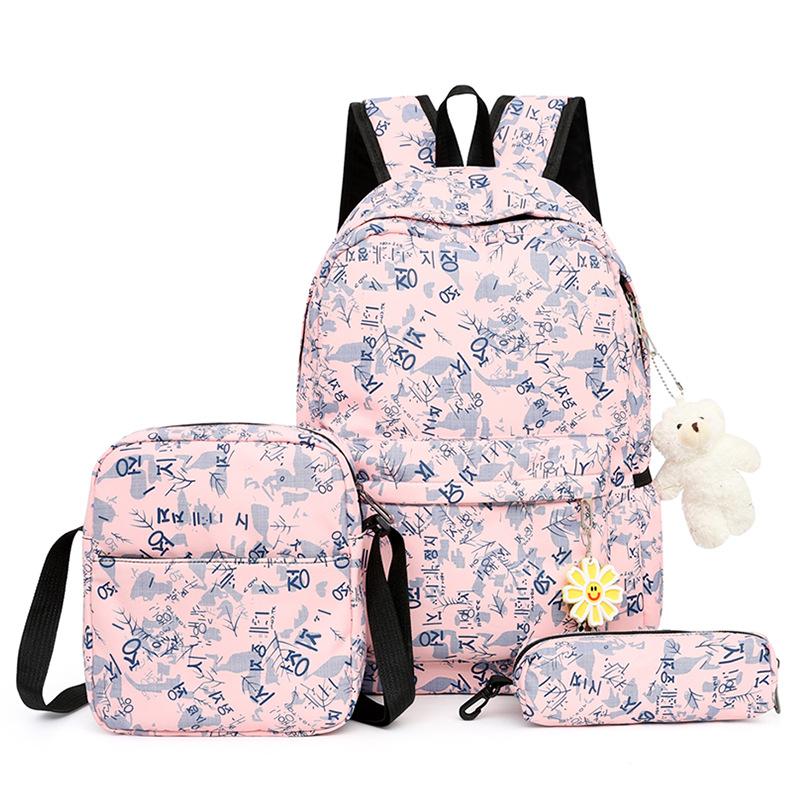 3pcs/set School Bag Backpacks Schoolbag Fashion Kids Lovely Backpack for Children Girls Bag Student
