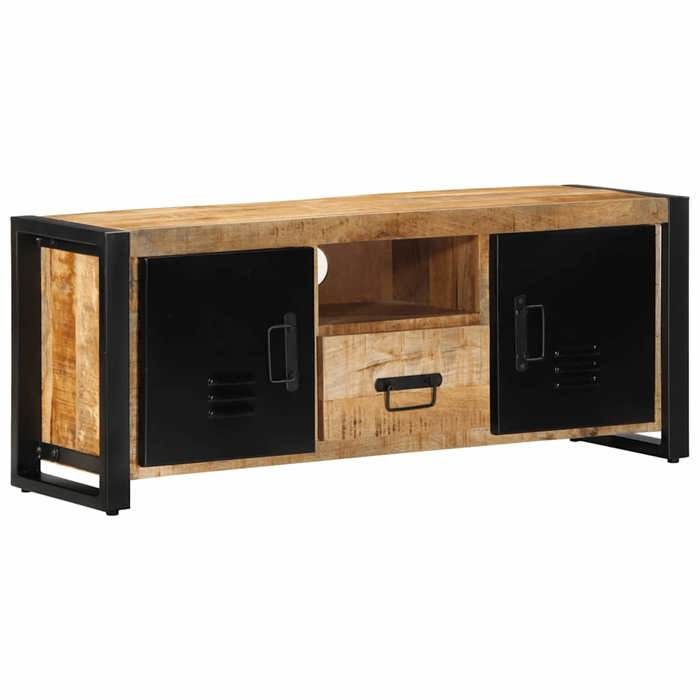 VidaXL Meuble TV 100x30x40 cm bois massif de manguier brut, banc TV, meuble hifi, centre de divertissement, buffet TV, 4013589