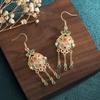 2022 Ethnic Court-Style Enamel & Imitation Hetian Jade Tassel Earrings