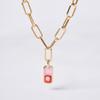 [POPTS] Pink Modernity Stone Necklace OTN222525EYP