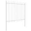 Clôture de jardin vidaXL avec pointe de lance blanche 3,4x1,5 m en acier 3334042