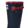 Mozu Quilted Embossed Rain Boots with Urethane Cushion Size Small Women's Lining, Navy,