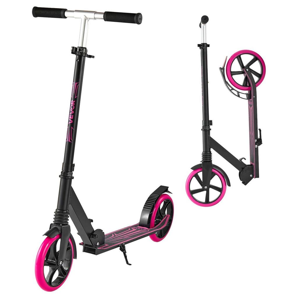 Kick Scooter for Kids Ages 8+, Teens & Adults, 2-Wheel Toddler Scooter with Adjustable Height Handlebar, Wide Anti-Slip Deck, Foldable Lightweight