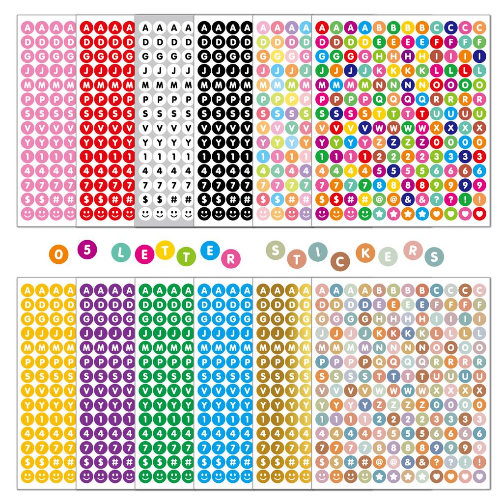 0.5-inch Letter Sticker Small Dot Waterproof DIY Card Item Logo Hand Account Scrapbook Letter Sticker