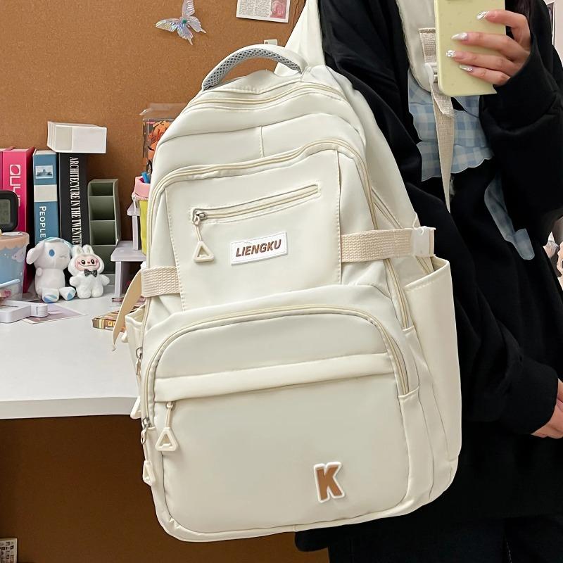 Women Men Backpack Large Capacity School Bag Casual Travel Nylon Backpack Multi Pocket College Bookbag Student Daypack