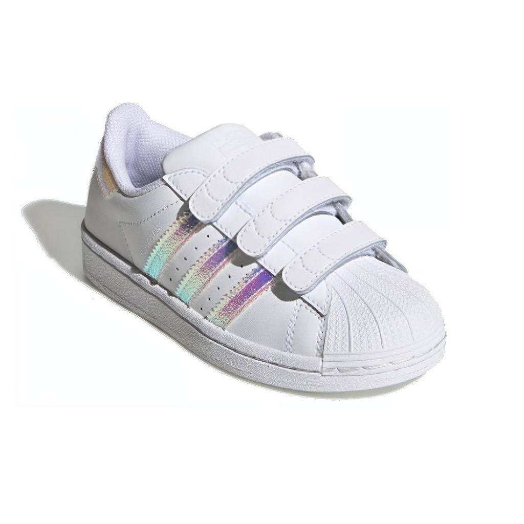 adidas Superstar J 'White Iridescent' (Unisex) Cloud White / Cloud White / Cloud White Kids' Skateboarding Shoes FV3655