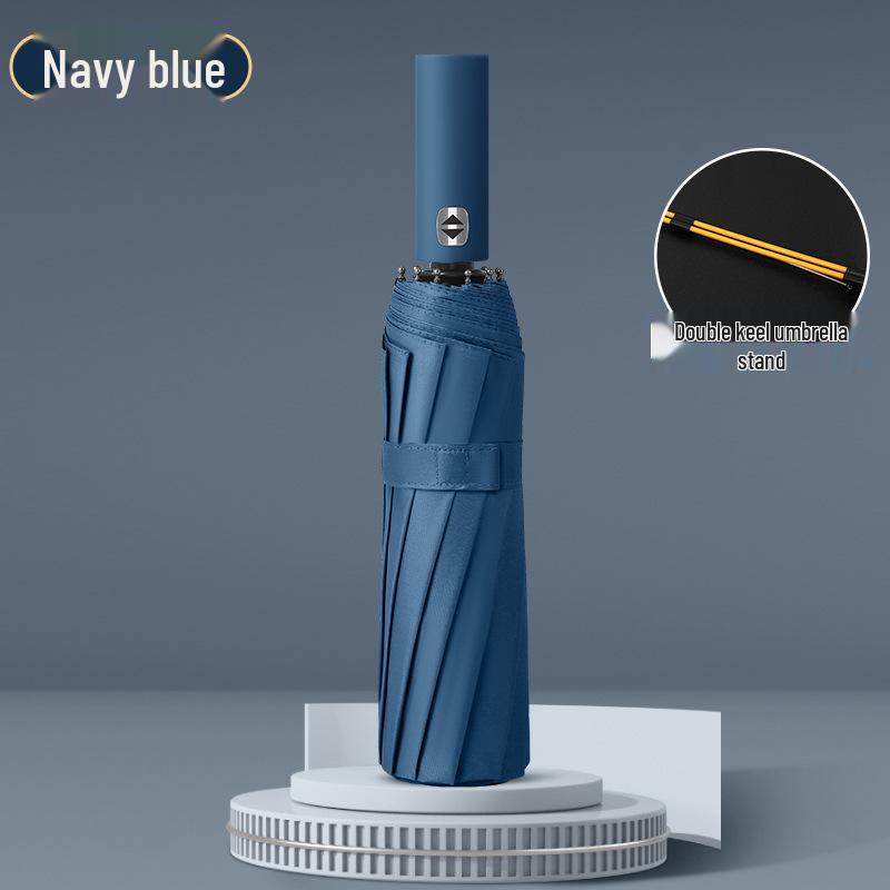 Large 24-Rib Automatic Windproof Umbrella for Women & Men, Dual Use, Sun & Rain Protection, UV Shield