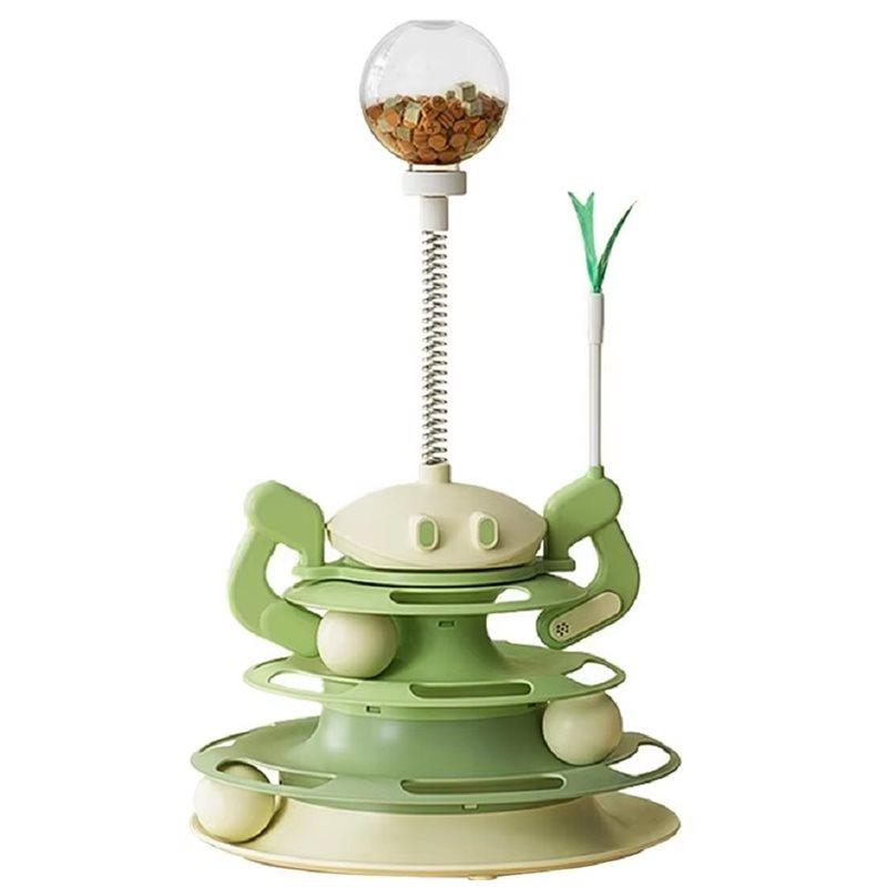 

CYCLI-Cat Ball Tower 3-Level Track With Teaser Exercise For Kitchen For Apartment Relaxation Entryway Living Room зелёный