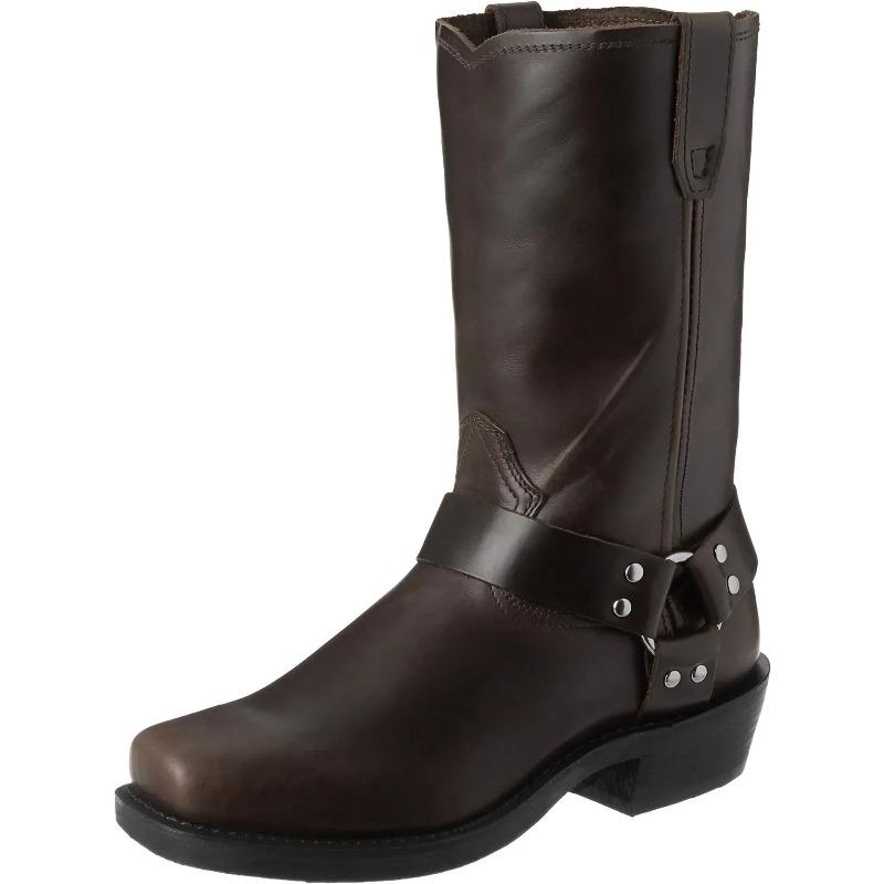 Hot Selling 2025 new Retro Cowboy Boots Men Mid Calf Western Boots Men Pu Leather Man Slip On Shoes Winter Knight Booties