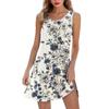 Damen Casual Mode Blumenmuster Westenkleid mit Taschen