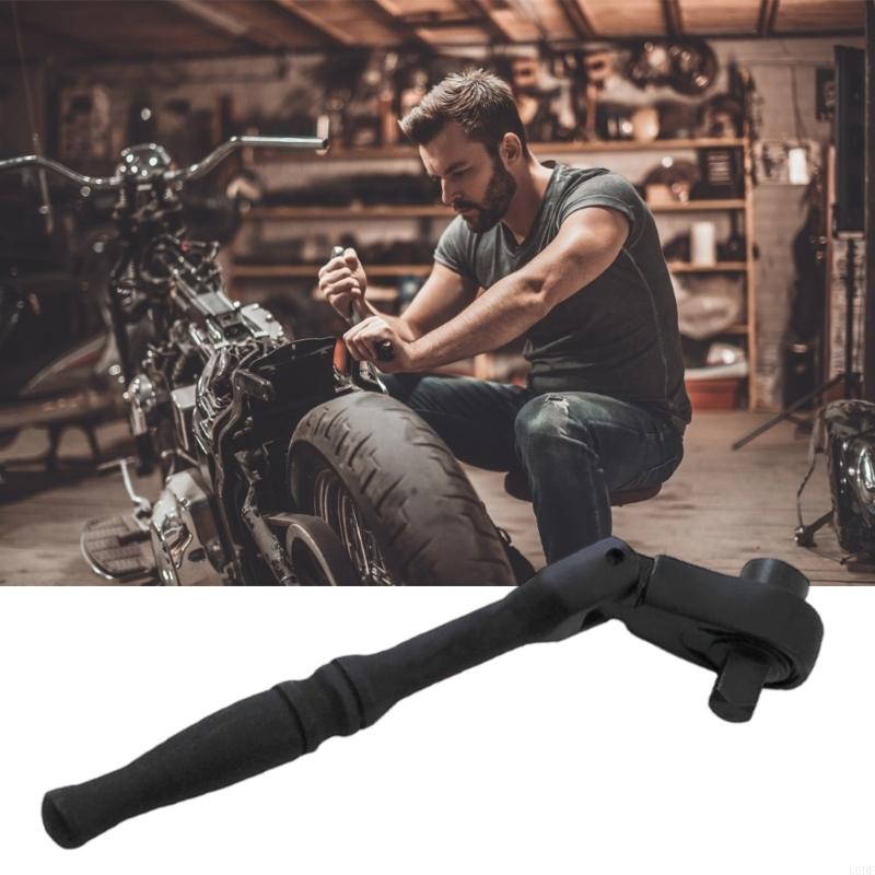 Adjustable Head Ratcheting Wrench Socket Bit High Strength Steel Portable Design