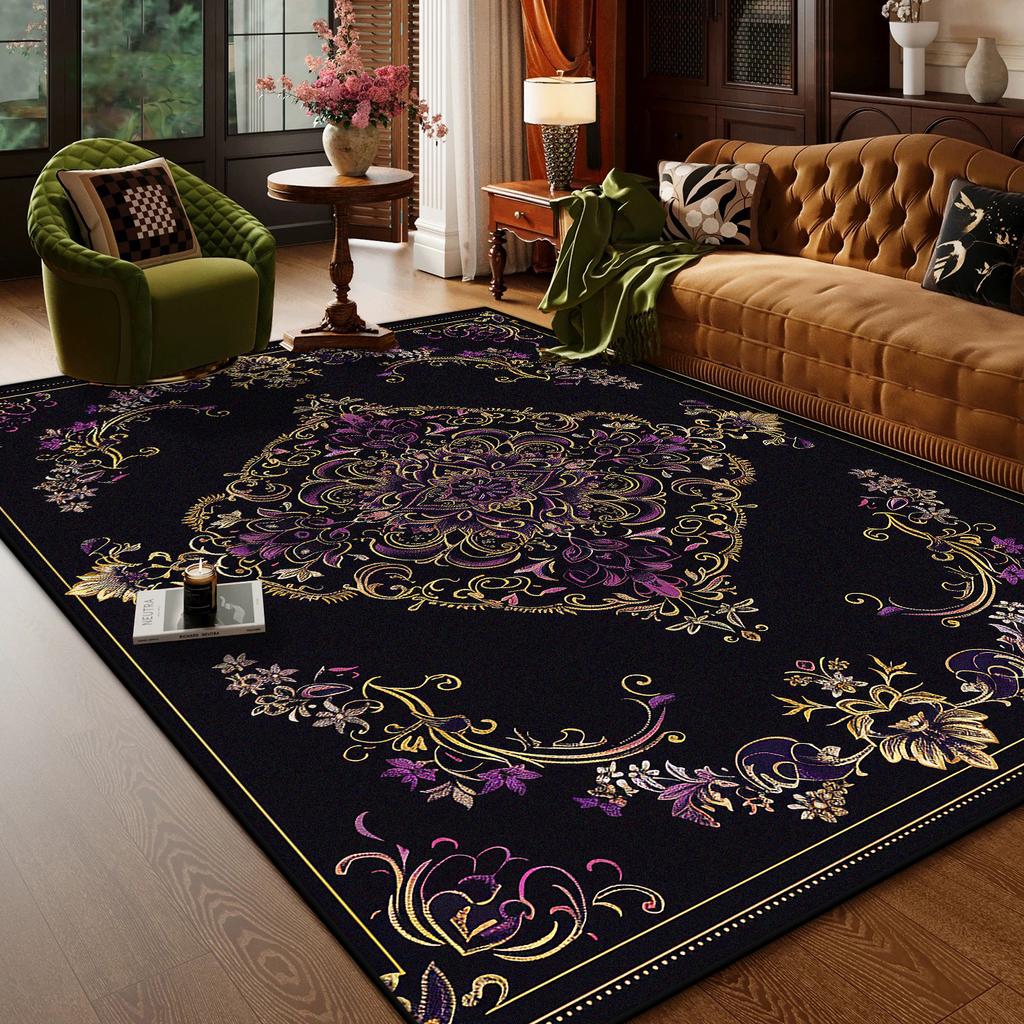 Perský styl Obývací pokoj Koberec Luxusní Dekorace Oblast pohovky Nadýchané Měkké koberce Domácí místnost Protiskluzová Omyvatelná podložka Podlaha Přizpůsobitelný