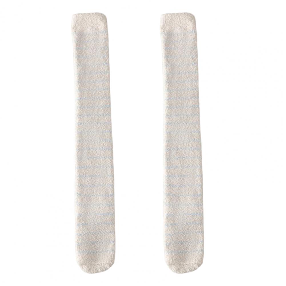 1 Pair Women Coral Fleece Stockings Thigh High Plush Thermal Socks Autumn Winter Long Tube Stockings for Daily Wear