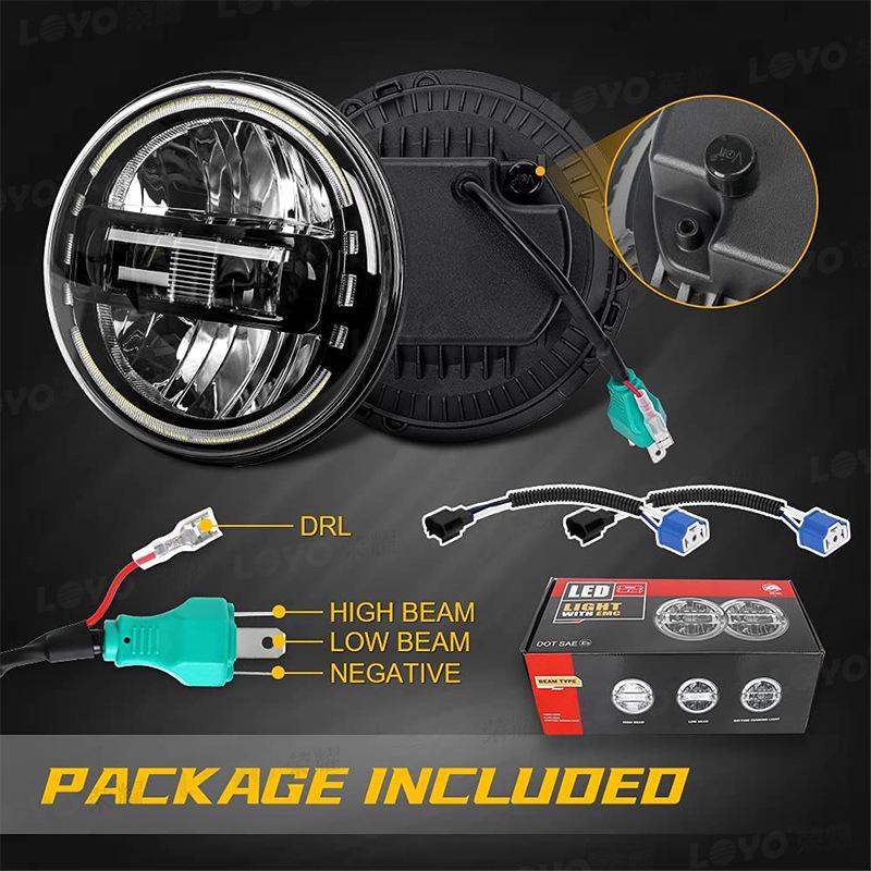 7" Wrangler JK LED King Kong Front Headlight for Jeep