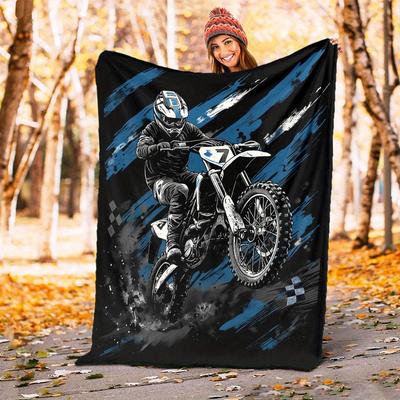 1pc Motocross Racer Blanket for Sofa Bed Soft and Light Bedding Ideal for Picnics, Ultra-Soft All-Season Throw for Outdoor Travel - Christmas-c0803025