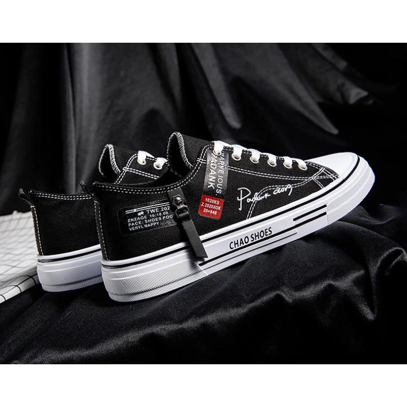 Letnie Męskie Trampki Płócienne Niskie Codzienne Oddychające Buty Nastolatki Modne Lekkie Młodzieżowe Streetwear Wygodne Obuwie