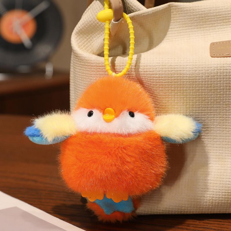 Cartoon Chirping Birds Plush Toys Keychain Simulation Bird Stuffed Soft Animal Doll Kawaii Bag Pendant Cute Girl Kawaii Gifts