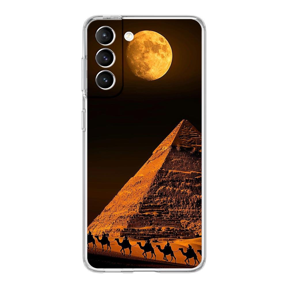 Phone Case For Samsung Galaxy S25 S24 S23 FE S22 Ultra S20 S21 5G S10 Plus S10E Soft Clear Cover Ancient Egypt God pyramid