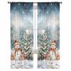Christmas And Winter Snowman Curtains For Living Room Bedroom Home Decoration Window Voile Tulle Curtain Drapes