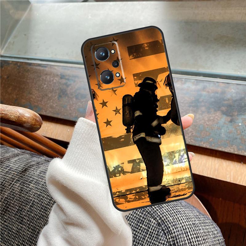 Fireman Firefighter Case For Realme 13 Pro Plus 11 12 14  C71 C75 C55 C51 C53 C25 C63 C61 C65 C67 GT6 GT7 15 Pro