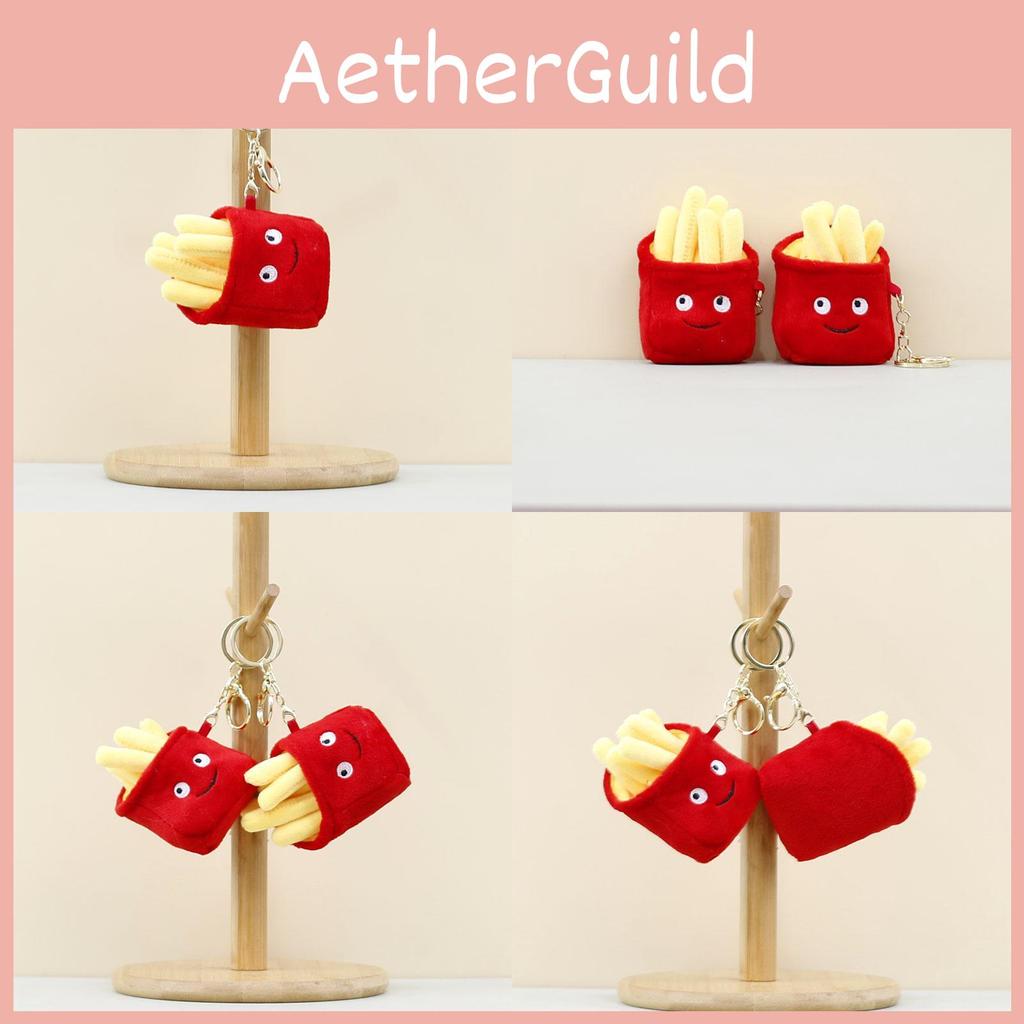 Adorable Cute French Fries Plush Keychain Toy Soft Stuffed Doll For Kids Gifts