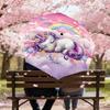 1PC Unicorn Rainbow Umbrella-8-Rib Reinforced Portable Folding Travel Suitable for All Seasons Outdoor Daily Use  -J0361