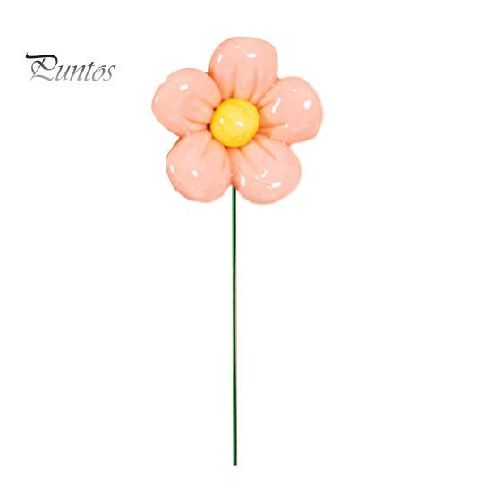 Ceramic Flower with Stem Realistic Handcrafted Artificial Home Colorful Blossom Decoration Office Living Room Vase Fake Simulation Decor