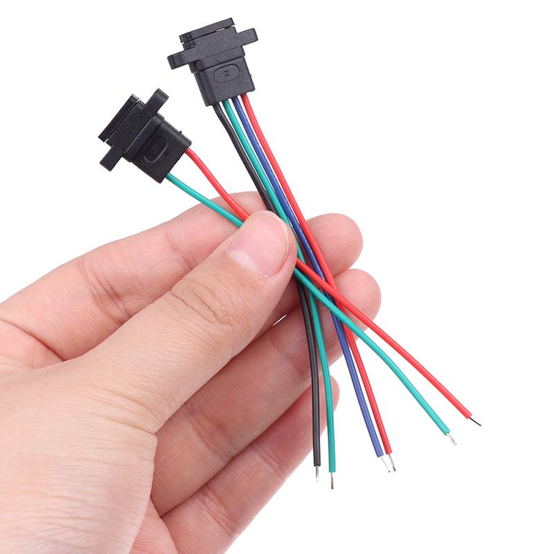 Type-C 2Pin 4Pin Welding Wire Female Waterproof Female Socket Rubber Ring High Current Fast Charging Port