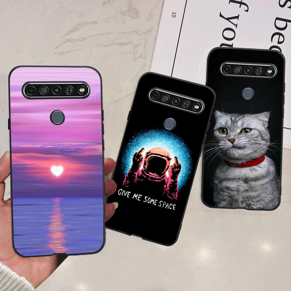 For LG K41S K 41S Case 2020 Black Silicone Cute Fashion Flower Shockproof Bumper For LGK41S LM-K410 Phone Back Cover 6.55" Funda