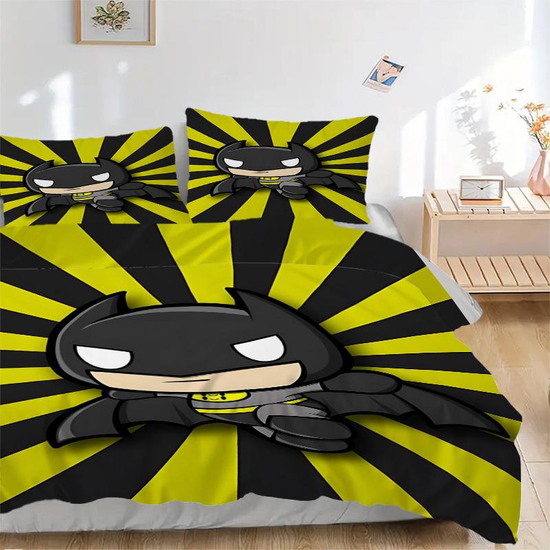 

3 шт. Бэтмен, Набор чехлов для постельного белья с супергероями, Комплект постельного белья, Мягкий удобный пододеяльник, Для спальни, Гостевой комнаты (1*Пододеяльник + 2*Наволочки, Без 135x200cm