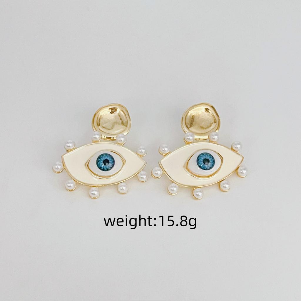 New Medieval Western Devil'S Eye Hot Sale Enamel Blue Eye Temperament Earrings Niche Earrings Women