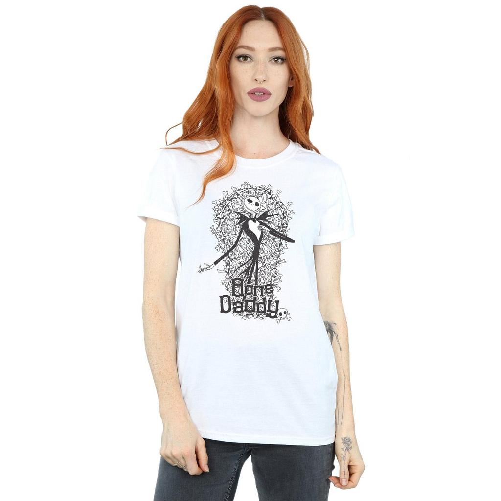 Disney Womens/Ladies Nightmare Before Christmas Bone Daddy Cotton Boyfriend T-Shirt