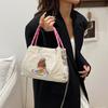 2025 summer new Japanese nylon embroidered bag fashionable and simple niche commuter foreign style messenger bag shoulder bag