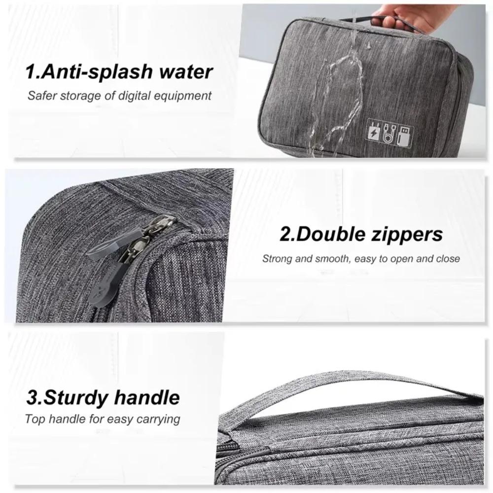 Travel Cable Accessories Bag Waterproof Double Layer Electronics Organizer Portable Storage Case for Cable, Cord, Charger, Phone, Adapter, Power Bank