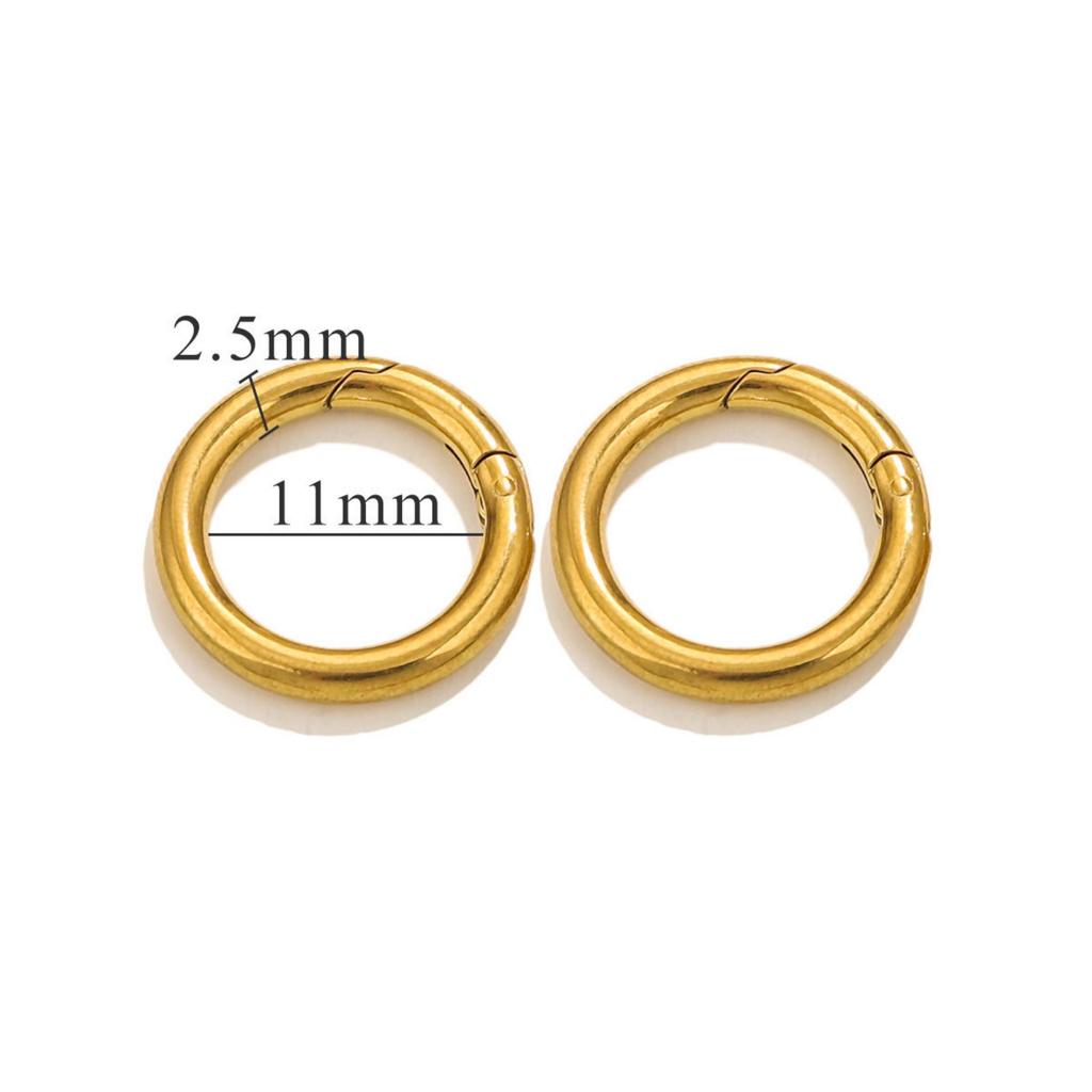 304 Stainless Steel Bolt Spring Ring Clasps Polished Heart Circular Connector DIY Necklace Jewelry Making Lobster Buckle, 1Piece